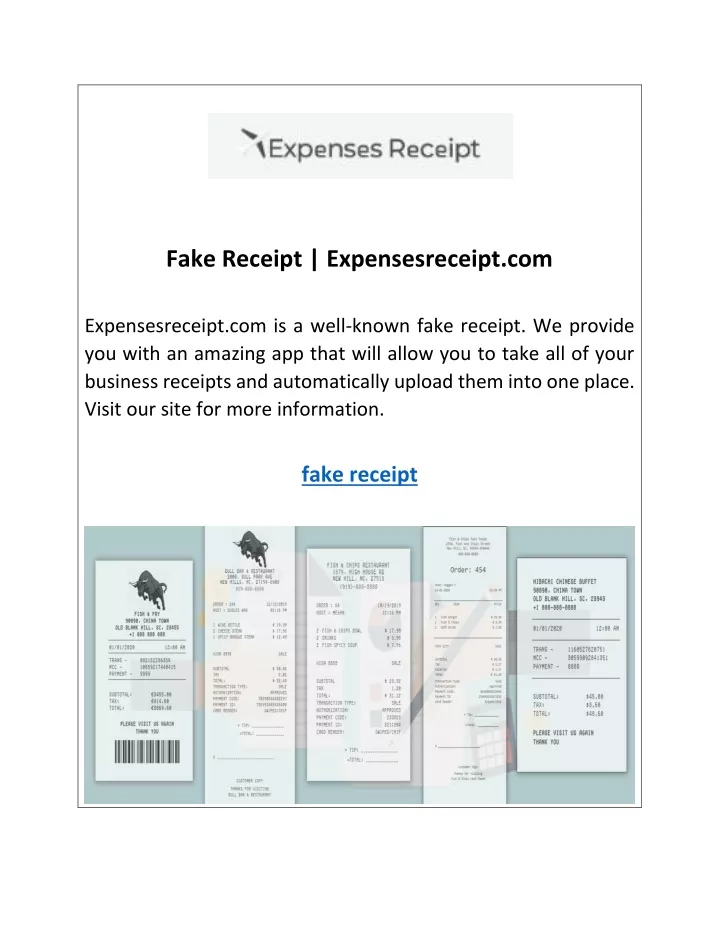 fake receipt expensesreceipt com
