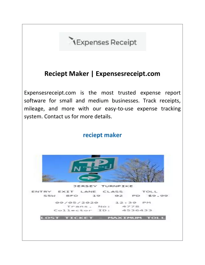 reciept maker expensesreceipt com