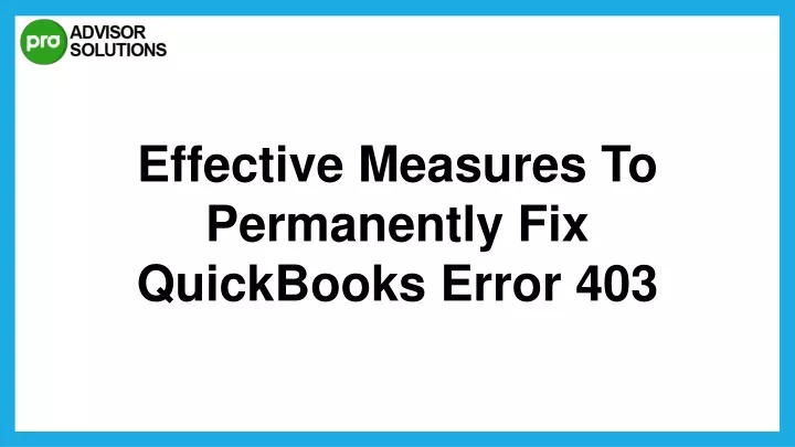 effective measures to permanently fix quickbooks
