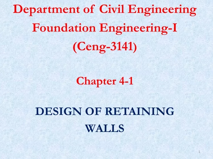 department of civil engineering foundation