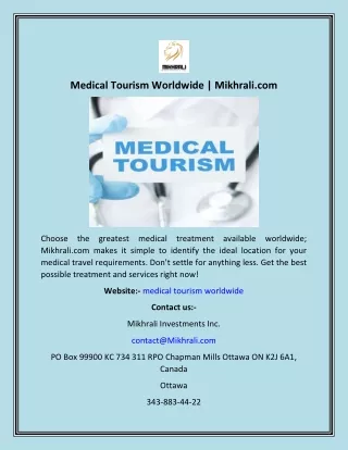 Medical Tourism Worldwide  Mikhrali