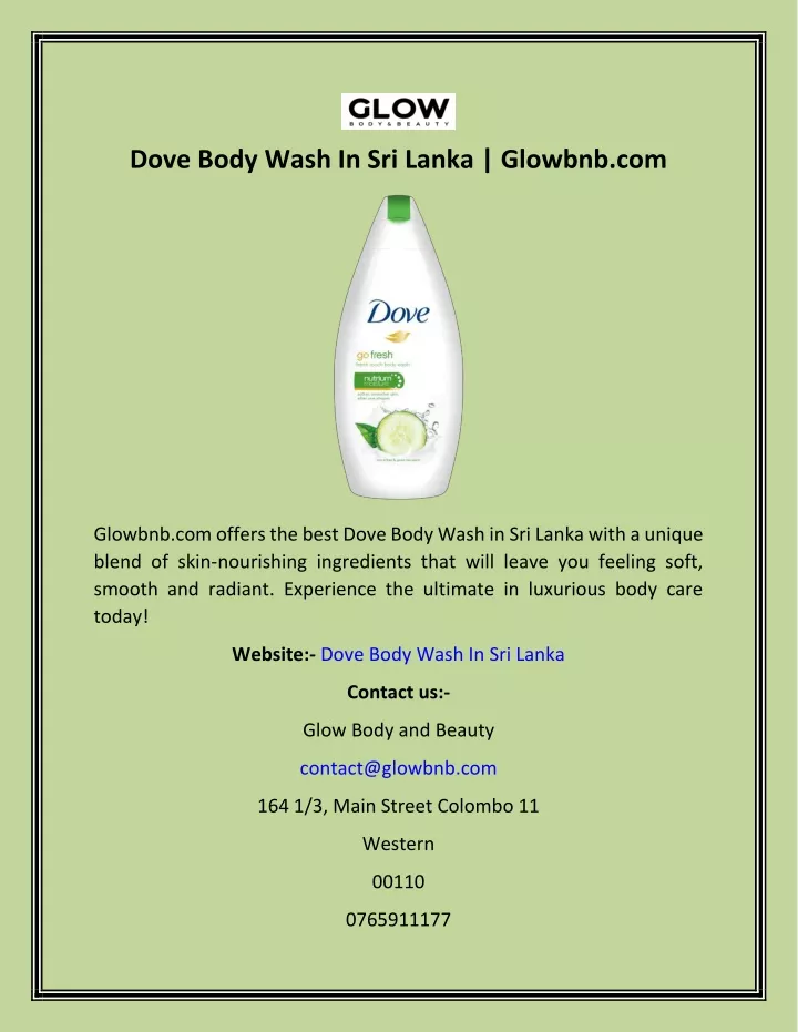 dove body wash in sri lanka glowbnb com