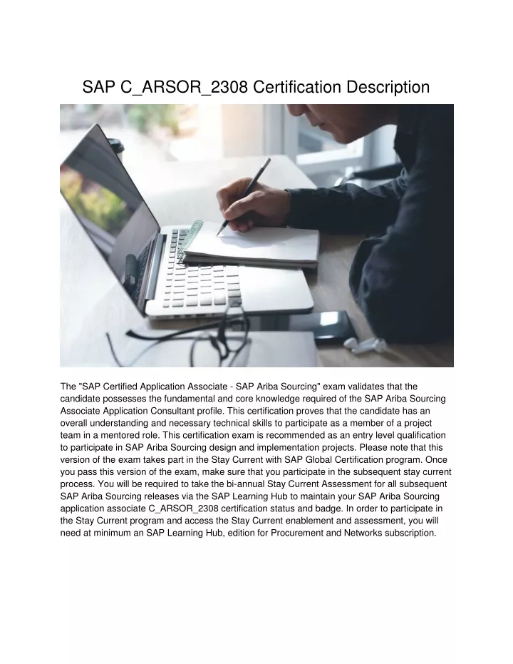 sap c arsor 2308 certification description