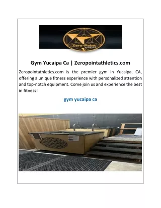 Gym Yucaipa Ca  Zeropointathletics