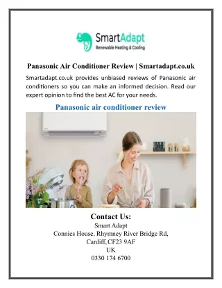 Panasonic Air Conditioner Review | Smartadapt.co.uk