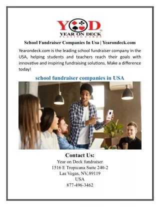 School Fundraiser Companies In Usa | Yearondeck.com
