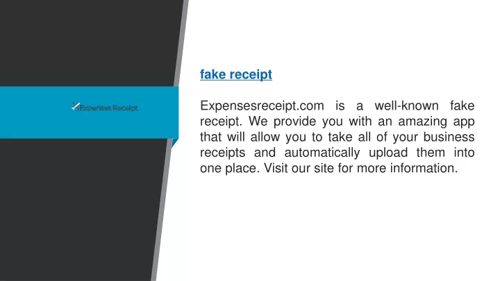 fake receipt expensesreceipt com is a well known