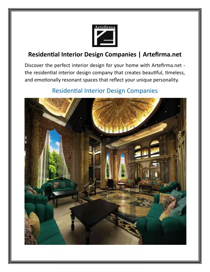 residential interior design companies artefirma