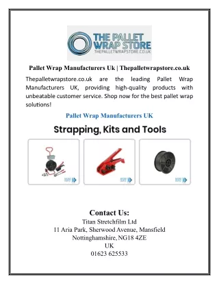 Pallet Wrap Manufacturers Uk | Thepalletwrapstore.co.uk