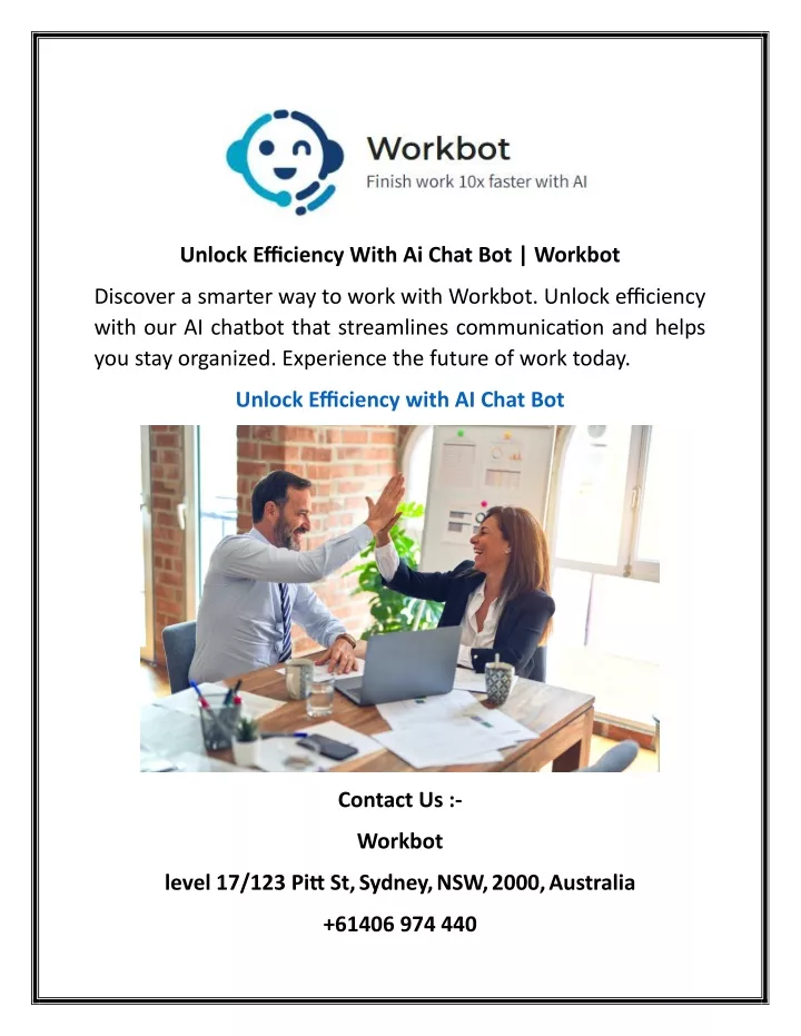 unlock efficiency with ai chat bot workbot