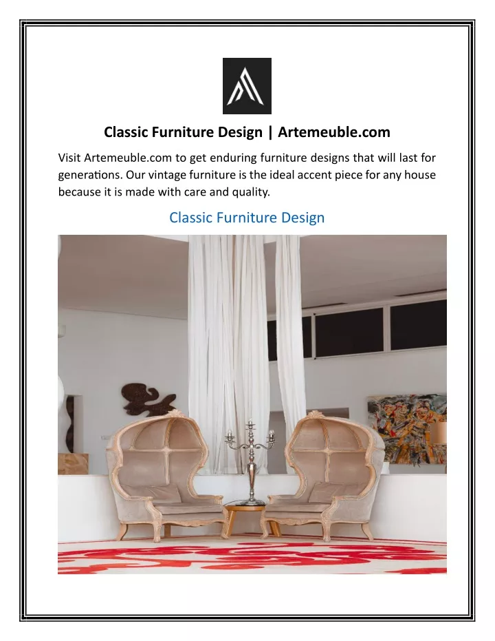 classic furniture design artemeuble com