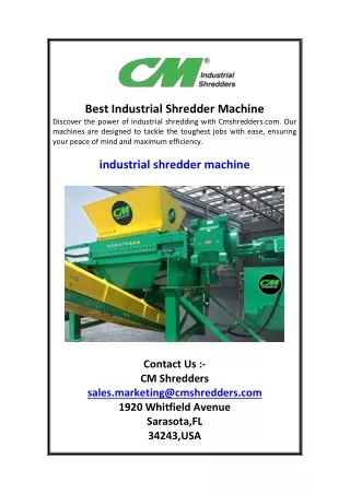 Best Industrial Shredder Machine