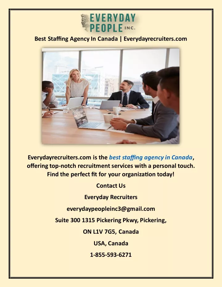 best staffing agency in canada everydayrecruiters