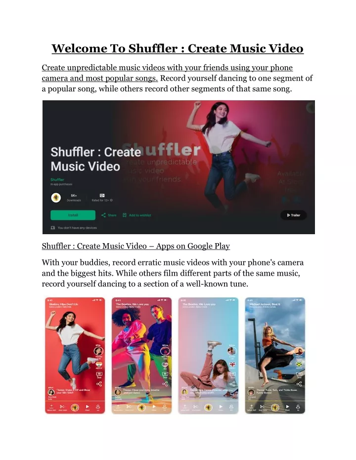 welcome to shuffler create music video