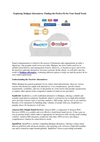 Exploring Mailgun Alternatives: Finding the Perfect Fit for Your Email Needs