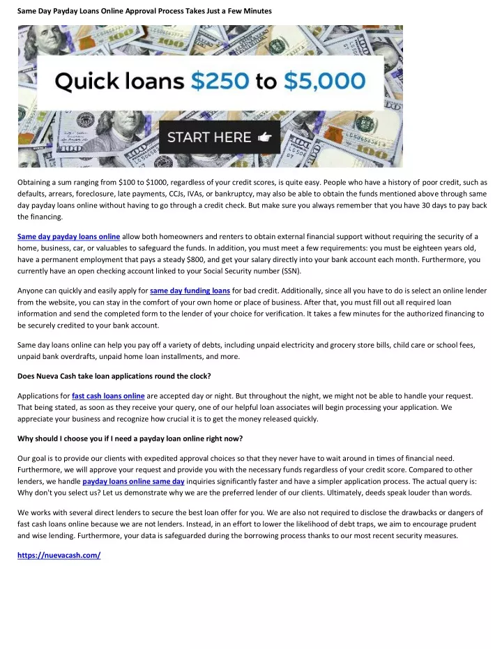 same day payday loans online approval process