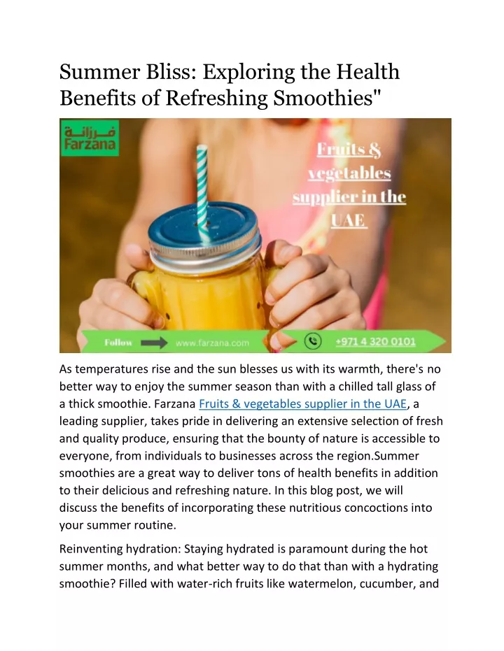 summer bliss exploring the health benefits