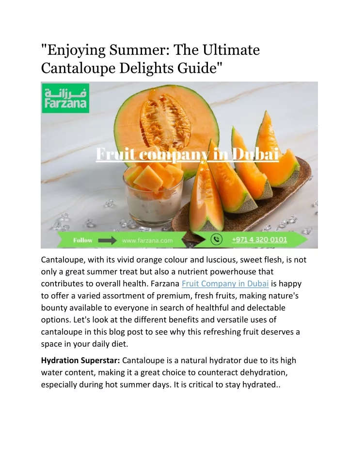 enjoying summer the ultimate cantaloupe delights