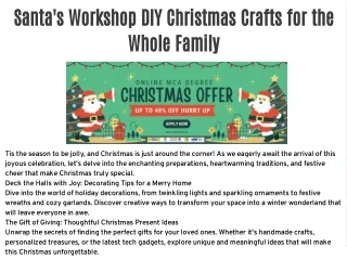 Santa's Workshop DIY Christmas Crafts for the Whole Family
