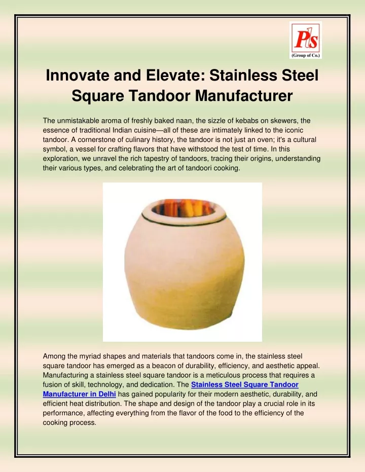 innovate and elevate stainless steel square