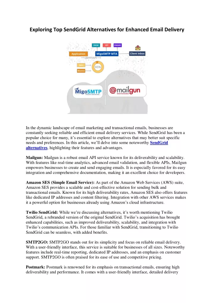exploring top sendgrid alternatives for enhanced