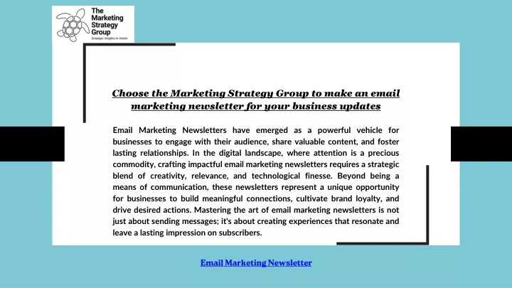 choose the marketing strategy group to make