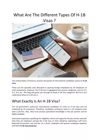 What Are The Different Types Of H-1B Visas ?