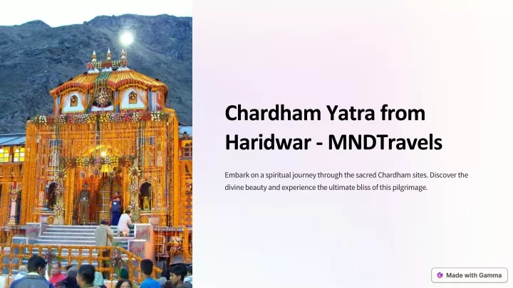 chardham yatra from haridwar mndtravels