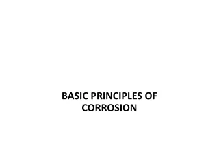 basic principles of corrosion
