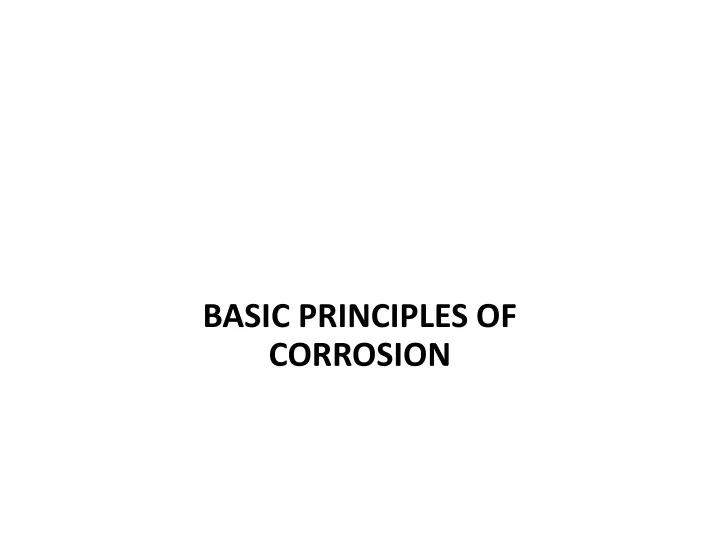 basic principles of corrosion