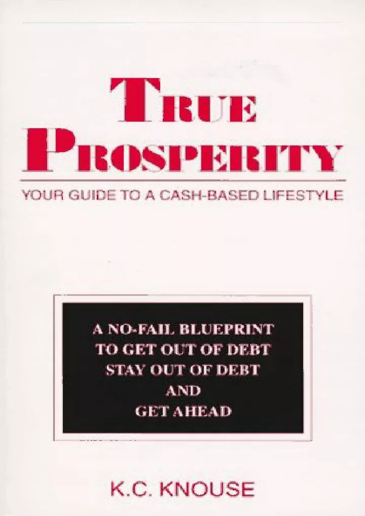 pdf read true prosperity your guide to a cash