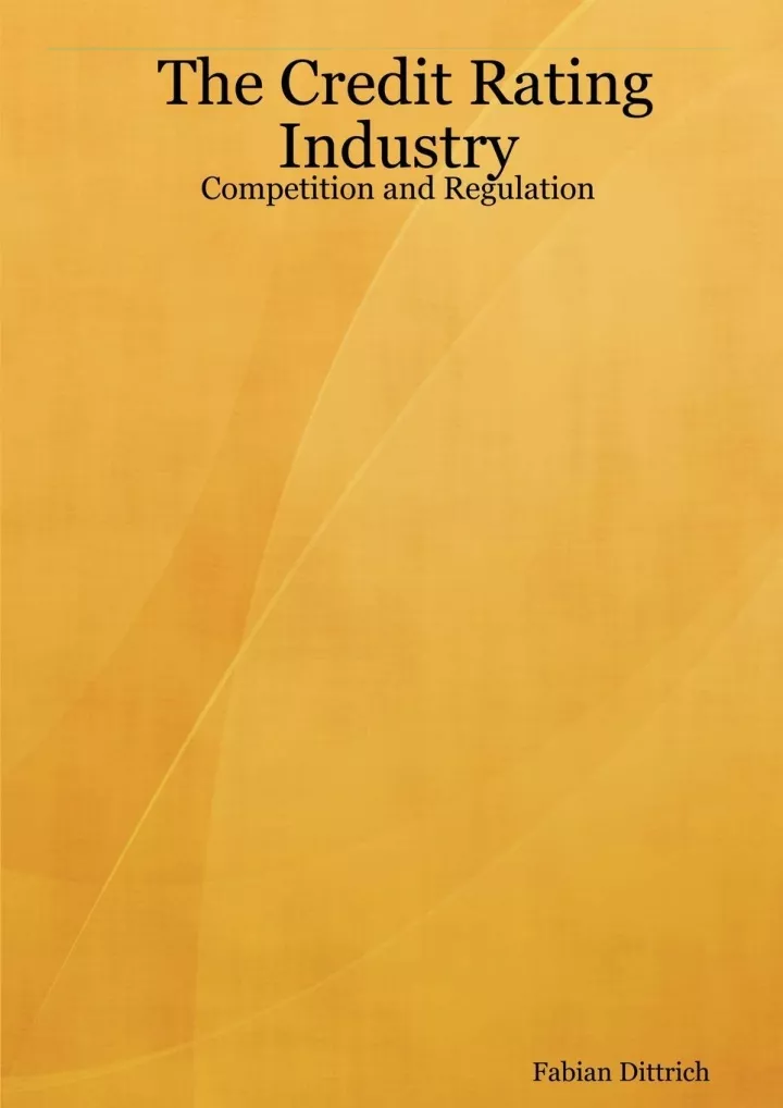 read pdf the credit rating industry competition