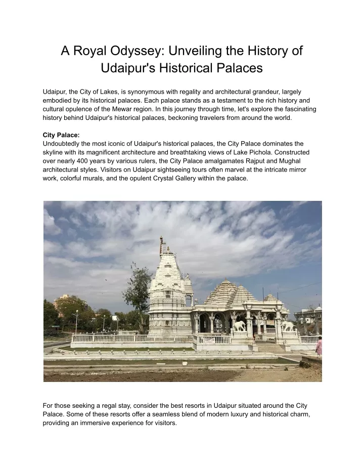 a royal odyssey unveiling the history of udaipur