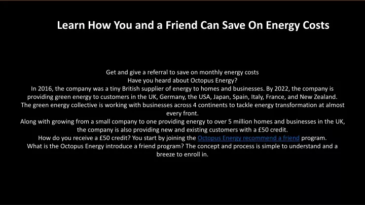 learn how you and a friend can save on energy