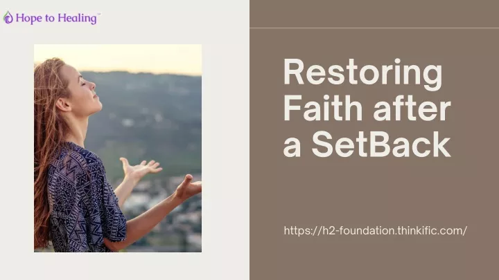 restoring faith after a setback