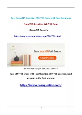 pass comptia security sy0 701 exam with real