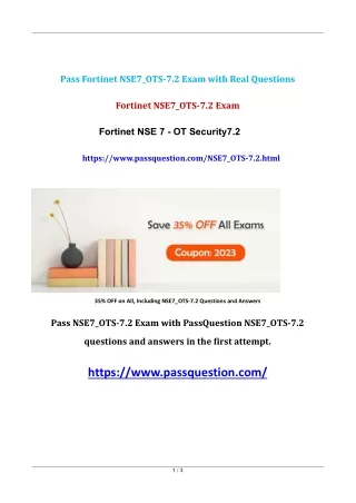 pass fortinet nse7 ots 7 2 exam with real