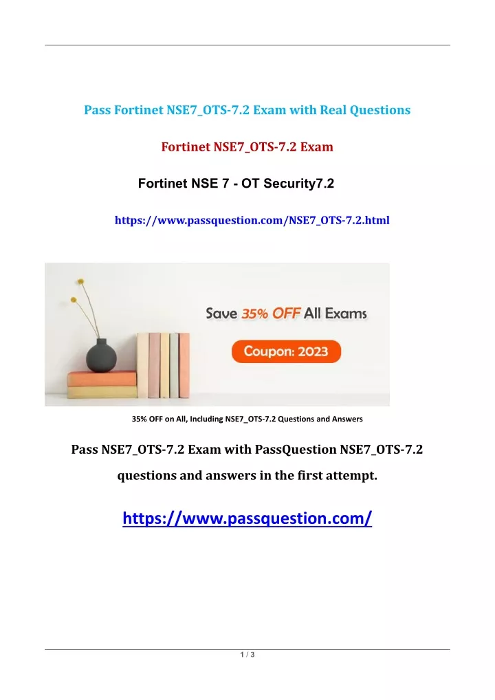 pass fortinet nse7 ots 7 2 exam with real