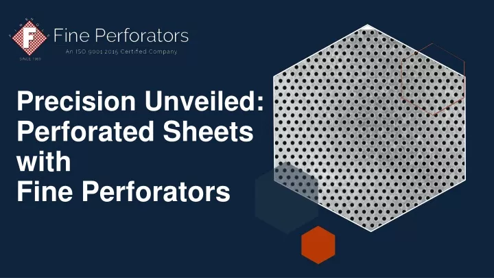 perforated sheets with fine perforators