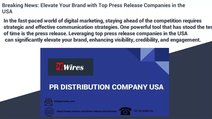 breaking news elevate your brand with top press release companies in the usa