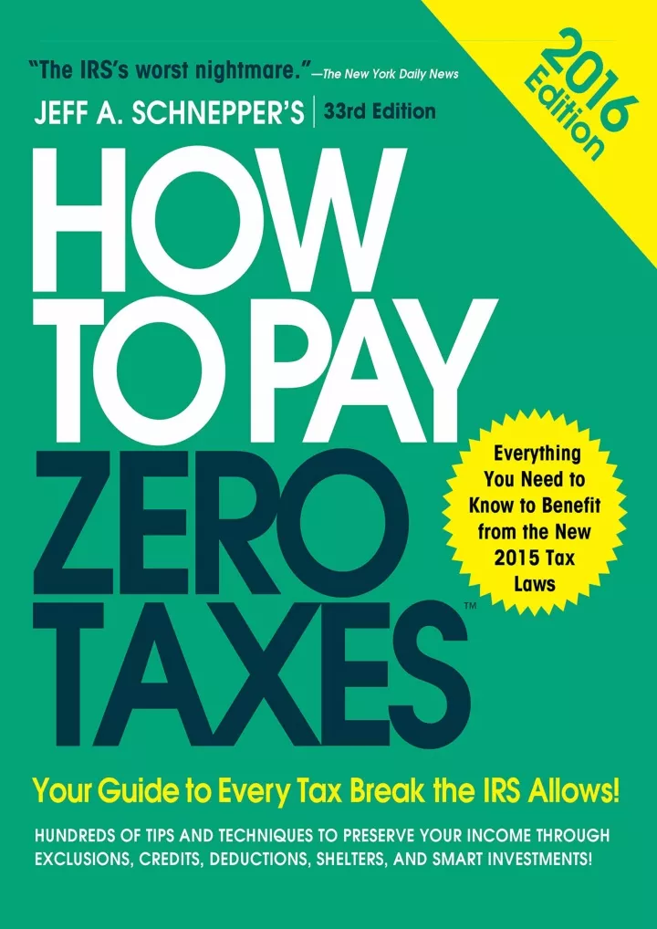 pdf how to pay zero taxes 2016 your guide