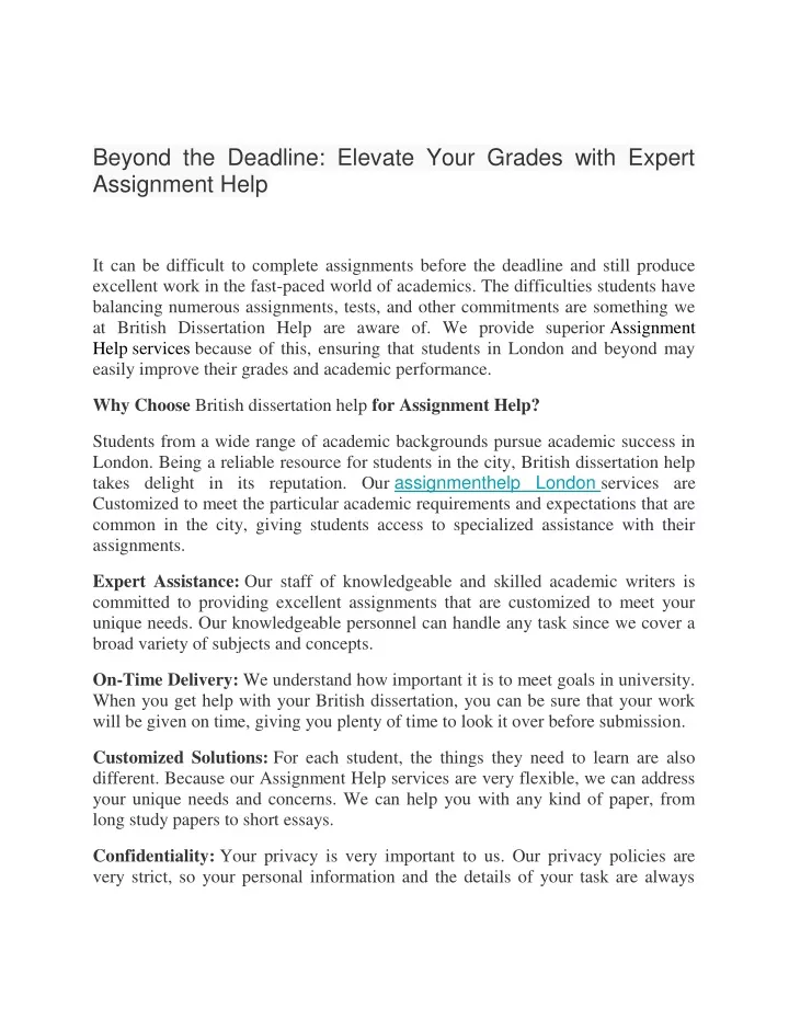 beyond the deadline elevate your grades with