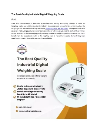 The Best Quality Industrial Digital Weighing Scale