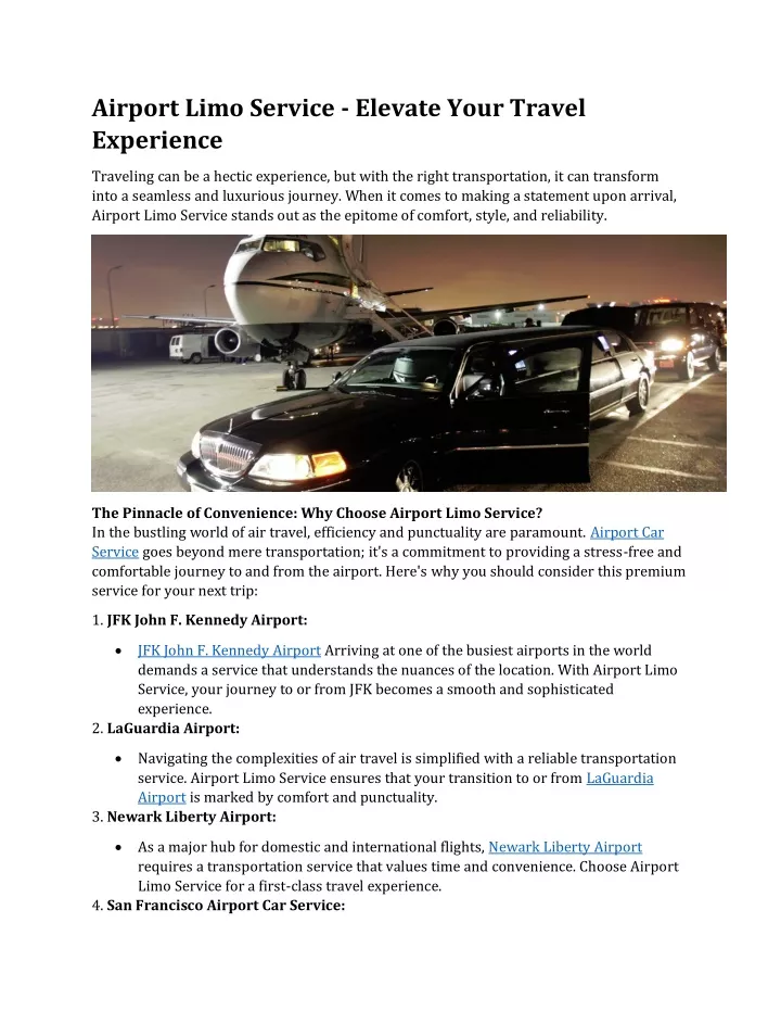 airport limo service elevate your travel