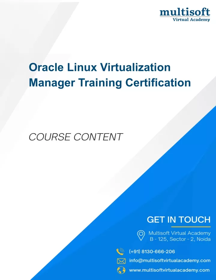 oracle linux virtualization manager training