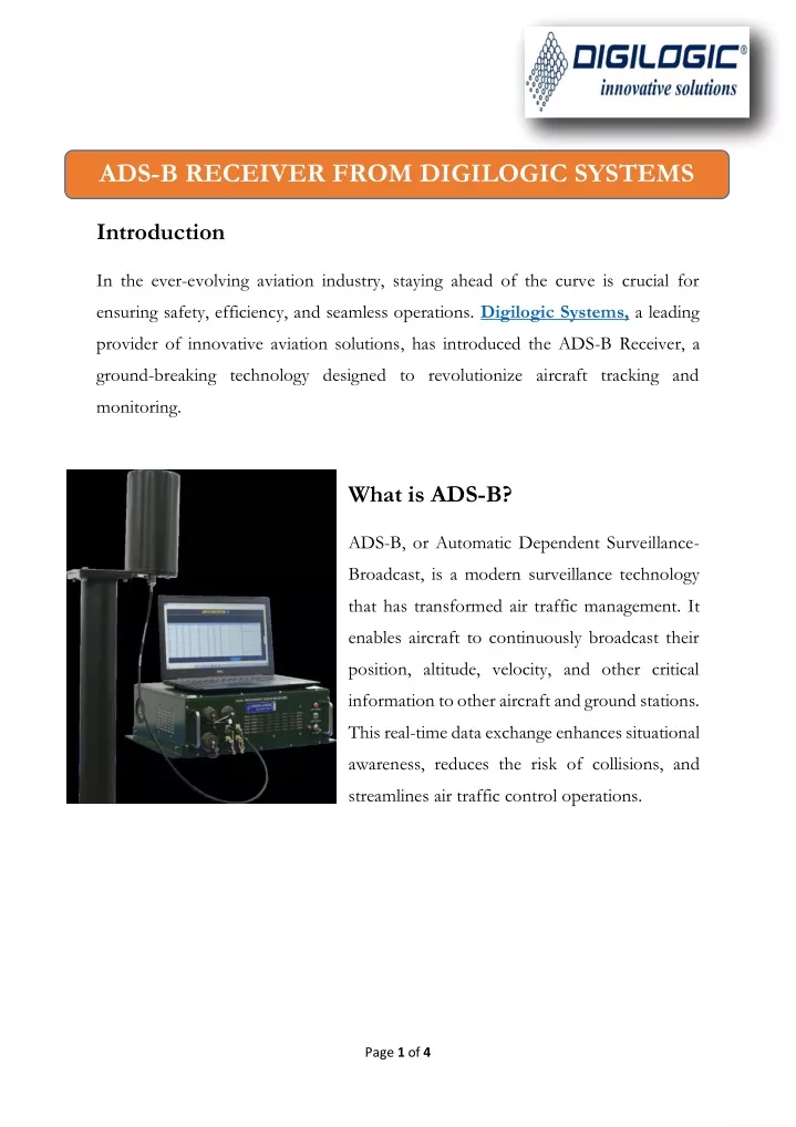 ads b receiver from digilogic systems
