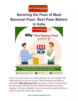 Savoring the Paan of Mast Banarasi Paan: Best Paan Makers in India