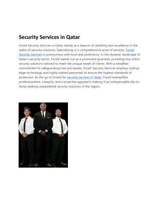 Security Services in Qatar
