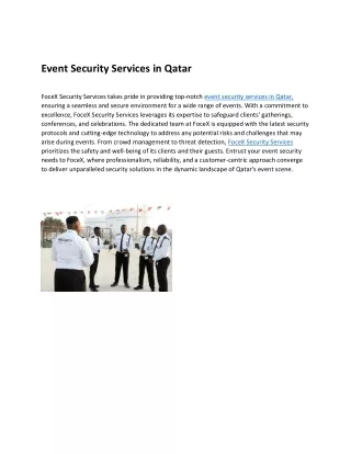 Event Security Services in Qatar