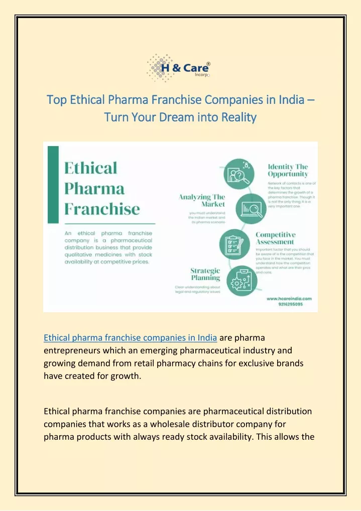 top ethical pharma franchise companies in india